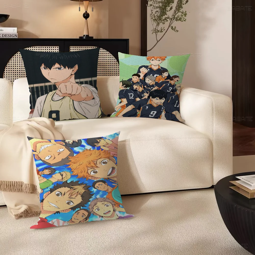 

Anime H-Haikyu Office Cushion Pillowcase Car Cushion Cover45X45CM Lumbar Pillowcase Sofa Pillowcover