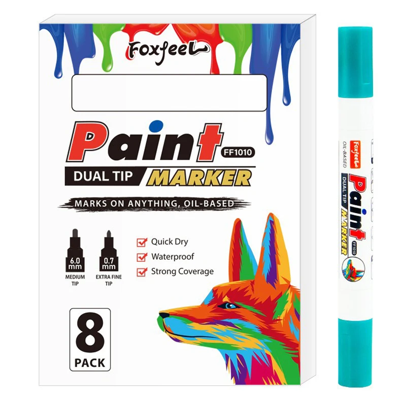 

8 цветов/набор, двуглавый перманентный маркер для краски, водостойкие белые маркеры, протектор шин, резиновая краска для ткани, маркер для металлической краски, ручки