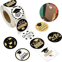 500pcs 2.5cm Graduation Season Graduation Hat Celebration Circular Festival Celebration Circular Adhesive Sealing Sticker