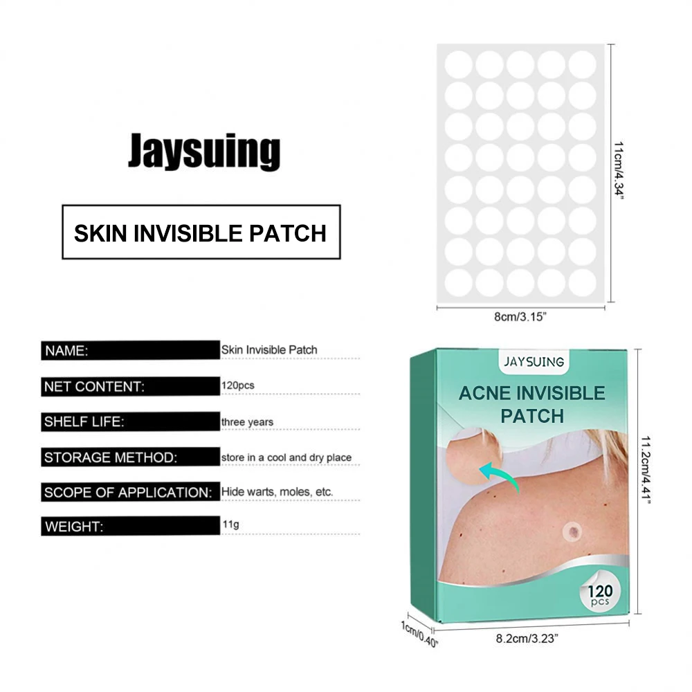 120pcs Invisible Acne Patches Removal Pimple Anti-Acne Hydrocolloid Patches Spots Marks Concealer Repair Sticker Waterproof