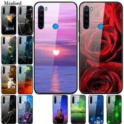 For Xiaomi Redmi Note 8T Case Tempered Glass Cover Print Back Cover Hard Cases For Coque Redmi Note 8 T Note8T Capa Phone Funda
