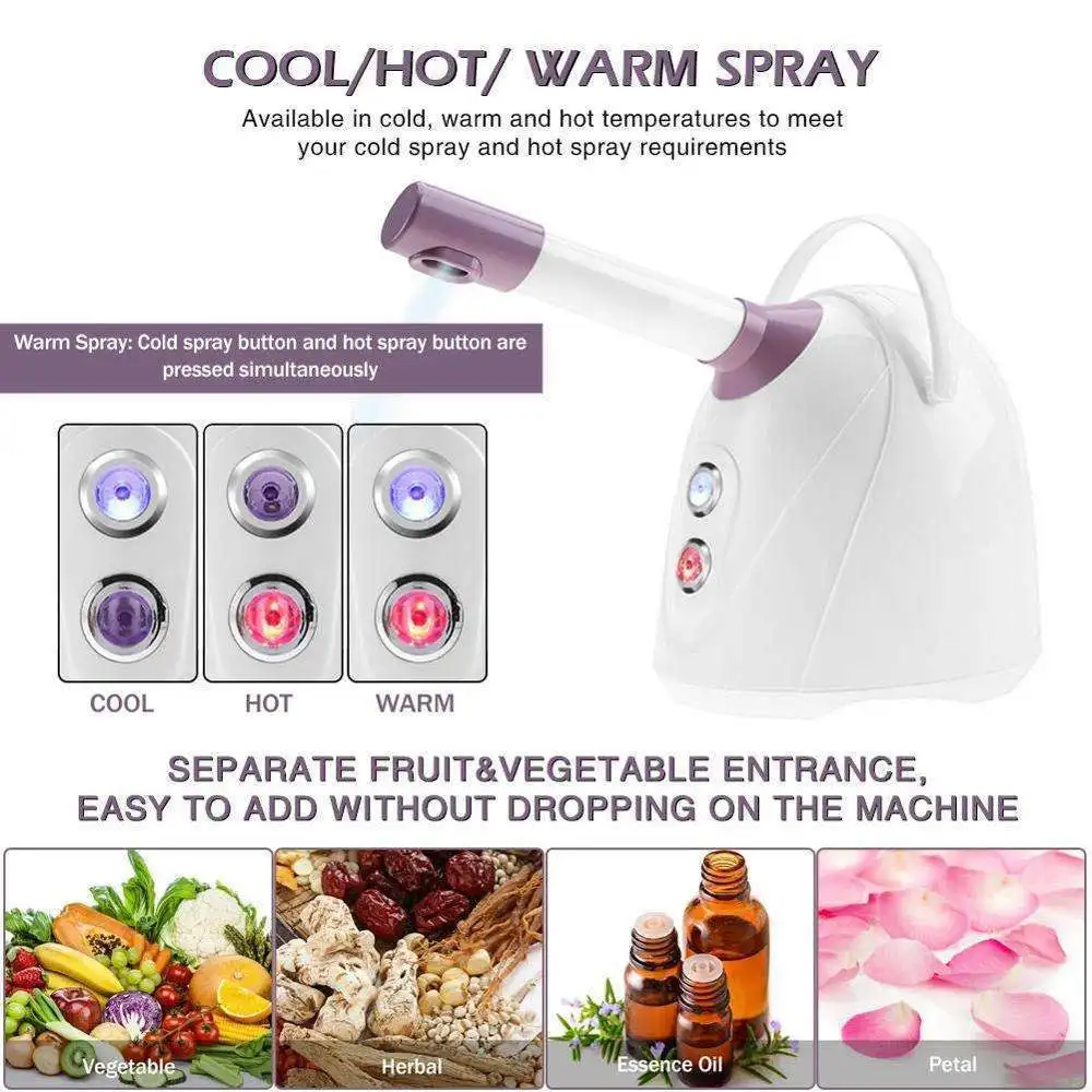 صالون المنزل استخدام جهاز البخار للوجه الأوزون البخار الأيونية الساخن ضباب المرطب البخاخة ترطيب التطهير تنظيف المسام أداة العناية بالبشرة #3