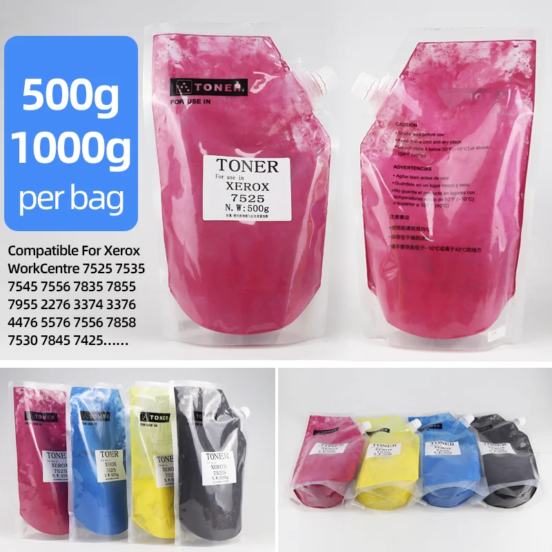 

500г/1000г цветной порошок для заправки тонер-картриджей, совместимый с Xerox WorkCentre 7525 7530 7535 7545 7556 7830 7835 7845 7855 7800