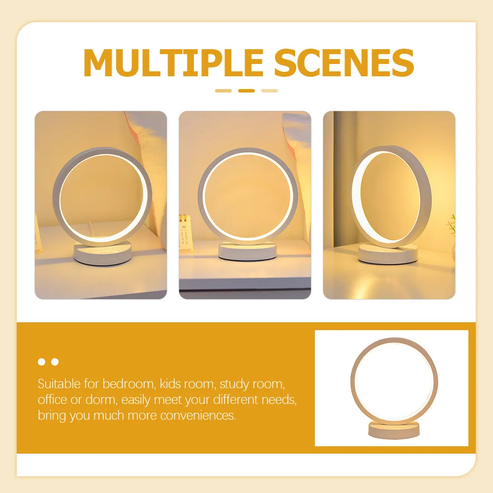 Nordic Bedside Night Light Compact Round LED Desk Lamp Warm Soft Light for Bedroom Nursery Baby Room Home Decor Night Lamp