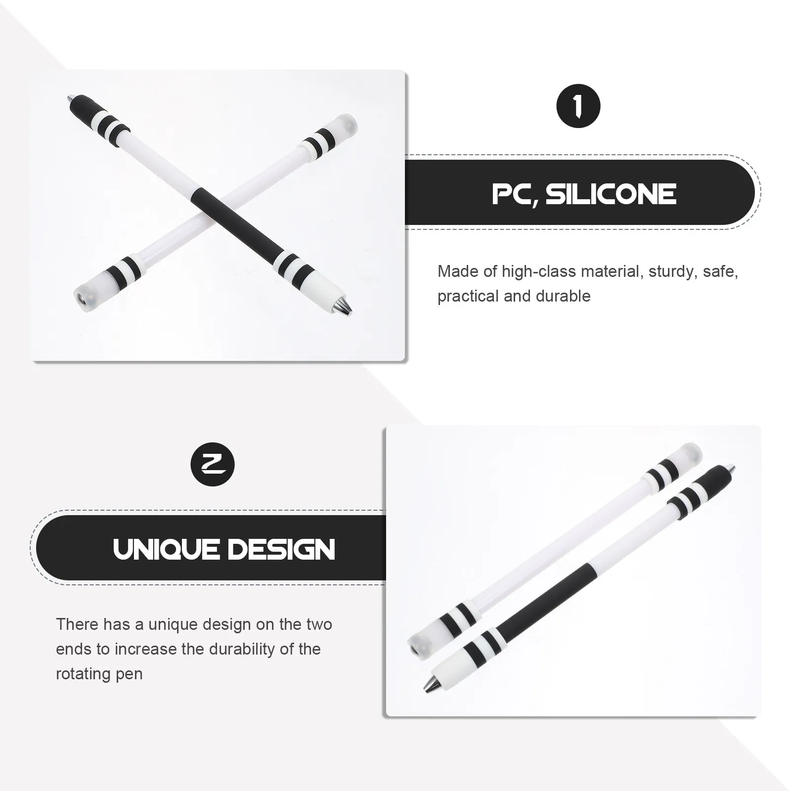 

Набор из 2 вращающихся ручек-спиннеров: портативный инструмент для снятия стресса и тренировки пальцев для студентов, игрушка для релаксации