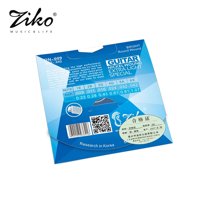 ZIKO Electric Guitar Strings 009-042 010-046  Nickel Wound Extra Light Special Musical Instruments Accessories Parts