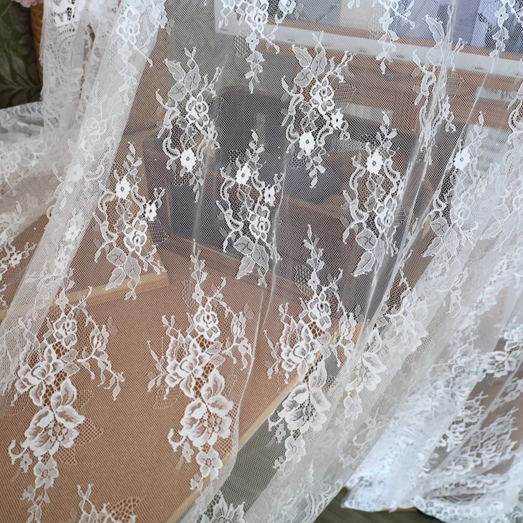 3 メートルの高品質フル幅まつげレース生地ウェディングベール袍ドレス衣料品材料背景装飾アクセサリー