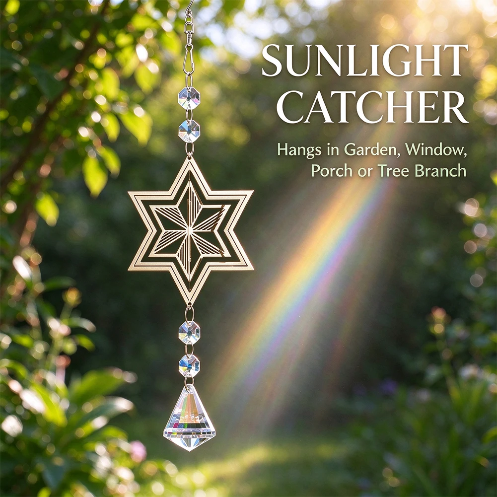 5pcs AB Crystal Flower Pendant 3cm 11g Aurora Borealis Five Petal Clover Faceted Suncatcher Chandelier Lamp Shade Hanging Bead