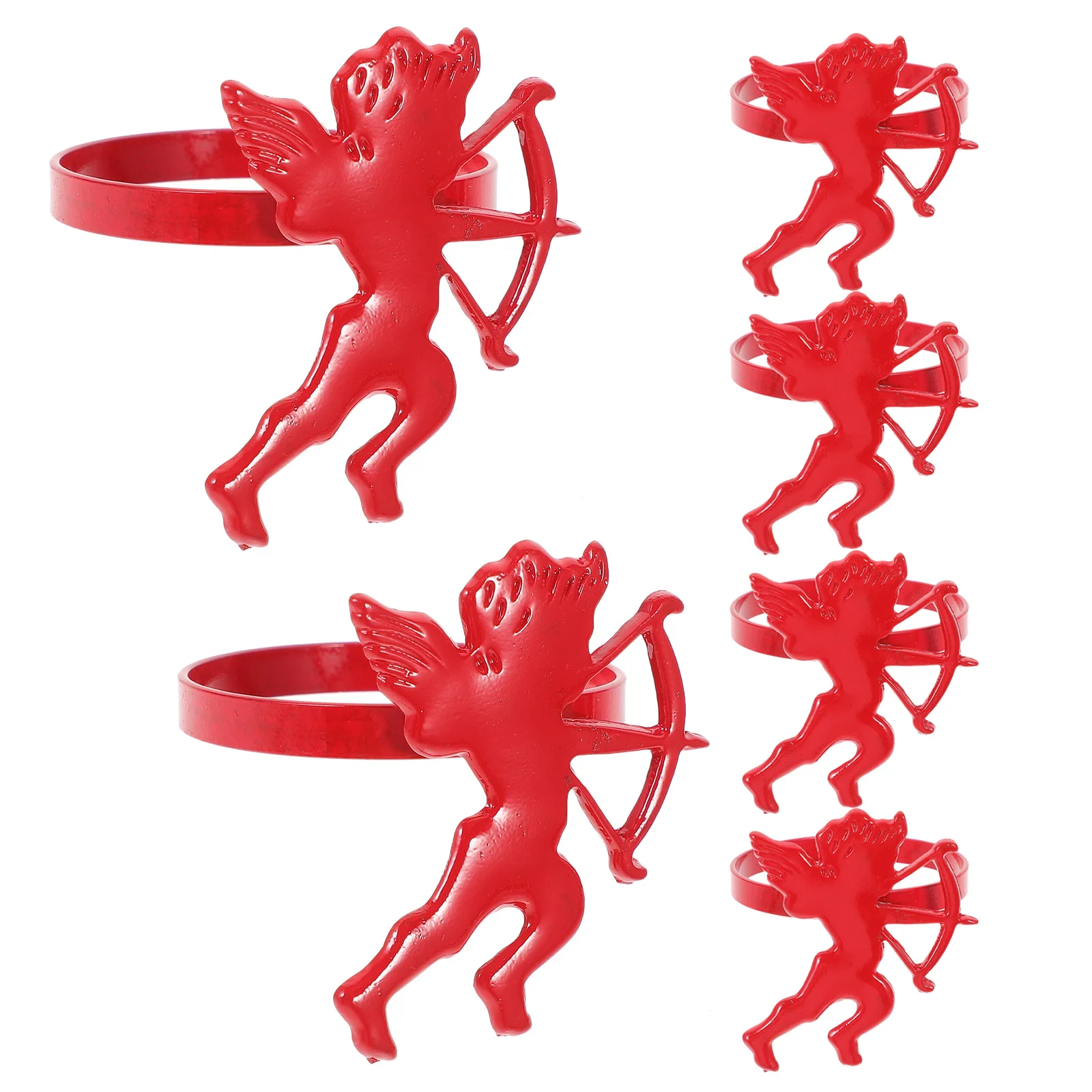 

6Pcs Napkin Buckles Valentine Metal Serviette Rings Party Table Napkin Holder Holiday Decoration Metal Serviette Ring