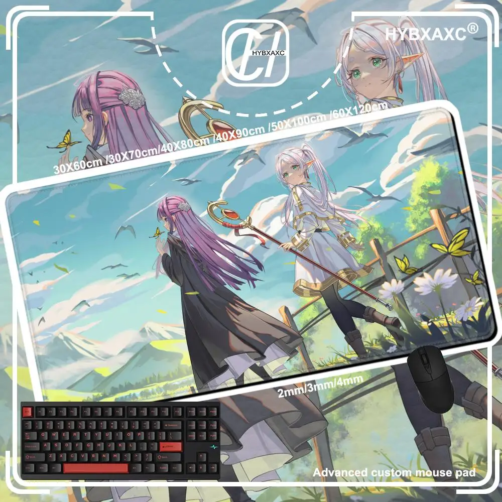

XXL Anime Frieren Mousepad HD Gaming Office Desk XLPads Large For Computer Non-slip Lockedge Mouse Pad Notebook Accessories Pads