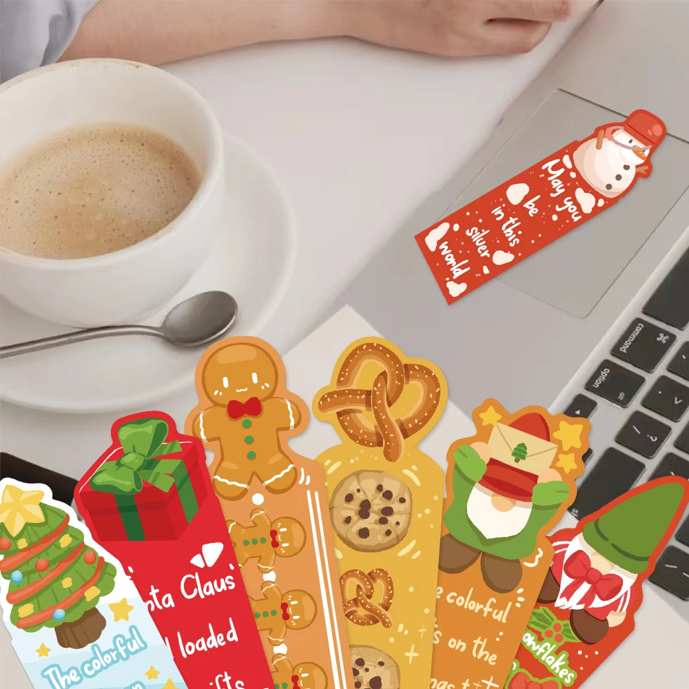 30PCS Fun Christmas English Creative Portable Laptop Travel Graduation Student Graffiti Stationery Page Bookmarks