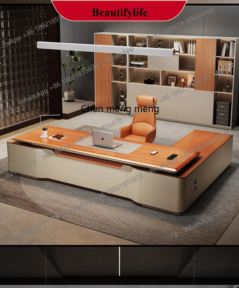 

d178 Boss table, office table and chair combination, simple modern president table, leadership office furniture