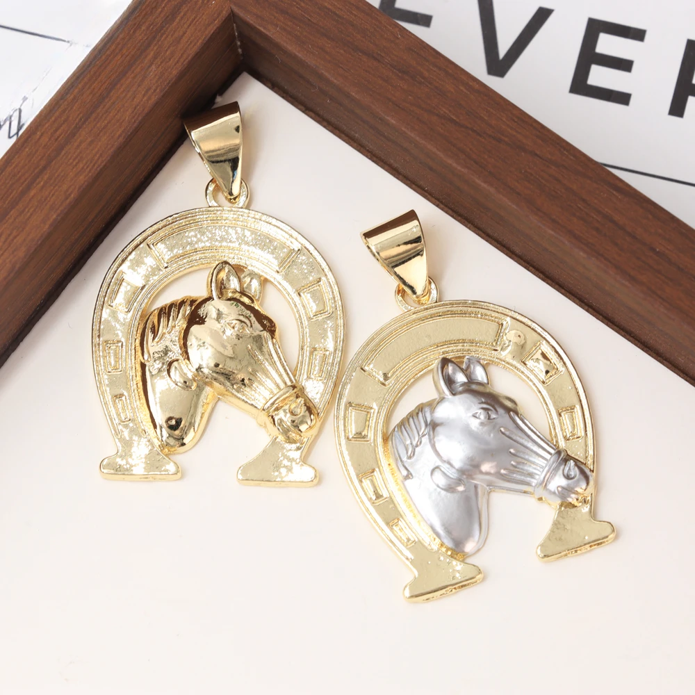 Luck New Arrival Jewelry Good Luck Animal Accessories Gold Plated Horse Men's Jewelry Horse Head Jewelry Pendant