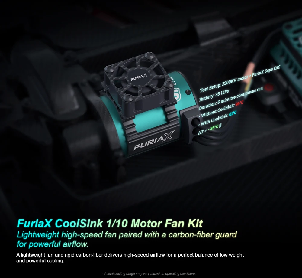 SKYRC Metall-Lüfter, 28000–30000 U/min, CNC-Aluminium, 8,4 V, FuriaX CoolSink Pro Lüfter-Set für 1/10 3650 Motoren, ferngesteuertes Auto – Detail 6