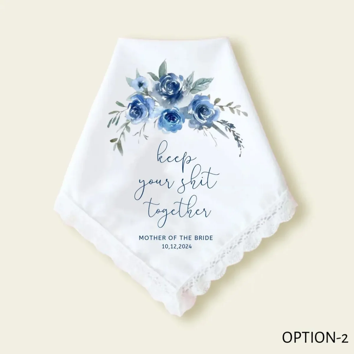 Mantenga su mierda juntos, algo azul para la novia, regalo del día de la boda, pañuelo de boda personalizado, regalo para la novia, madre de