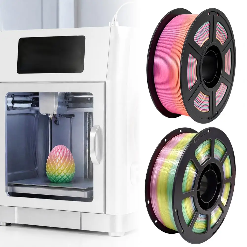 Regenbogen-Farbverlauf 3D-Drucker-Filament, Regenbogen-Farbverlauf PETG-Filament 1,75mm 1kg Spule, Mehrfarbiges Candy-Color-Filament für die Meisten 3D-Drucker