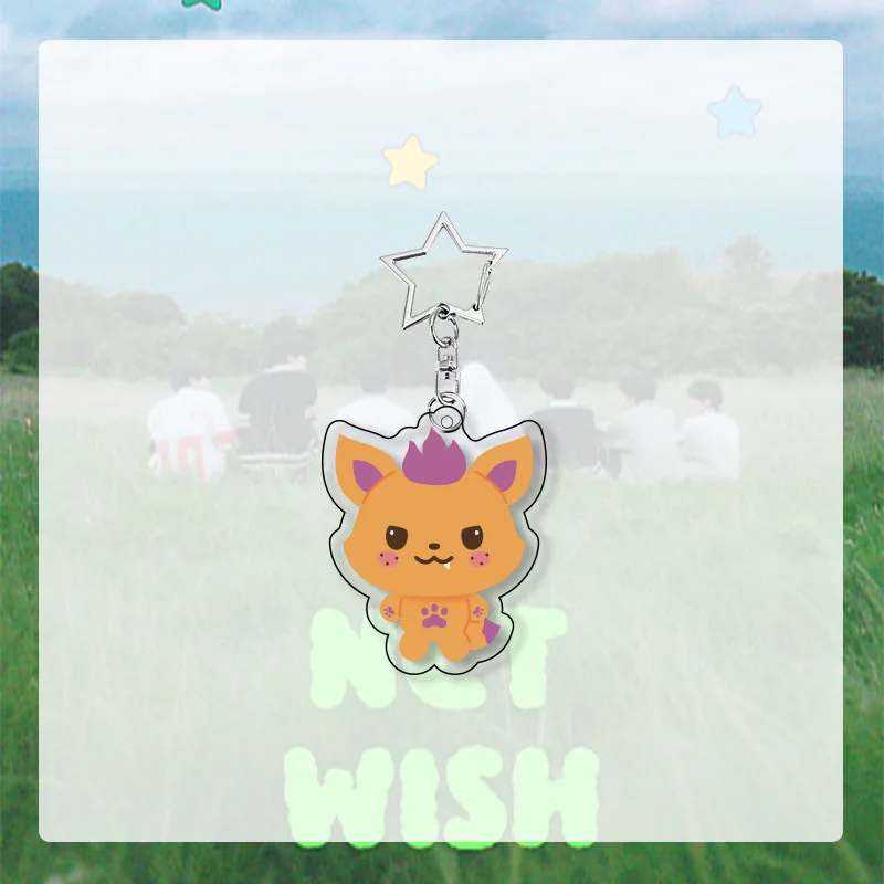 New NCT WISH Cute Cartoon Same Style Transparent Acrylic Bead Chain Keychain in Stock - view 3