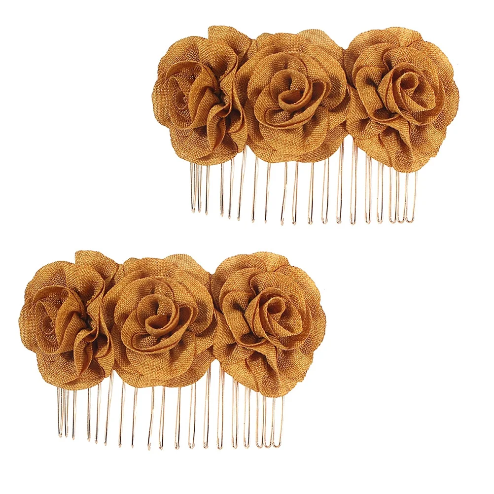 

Hair Comb Flower Design Clip Barrettes for Women Pearlescent Exquisite Bride Headpiece Wedding