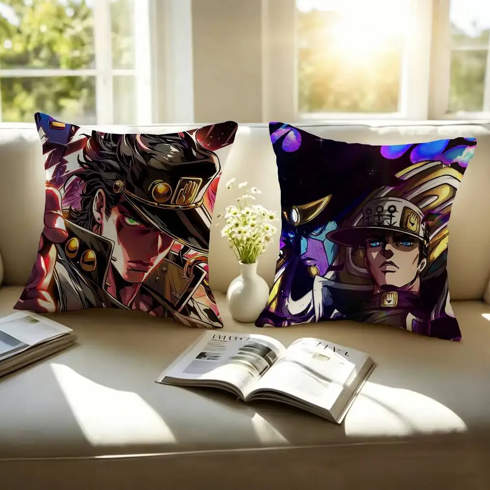 JoJo's Bizarre Adventure Pillow Case Square Double-Sided Sofa Cushion Cover Bedroom Bedside Pillow