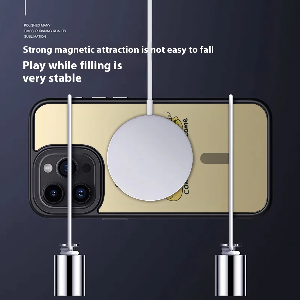 MINISO Dun Dun Chicken Phone Case For IPhone 15 14 13 Pro Max 11 12 Mini Alex Mirror For Magsafe Wireless Charging Cover