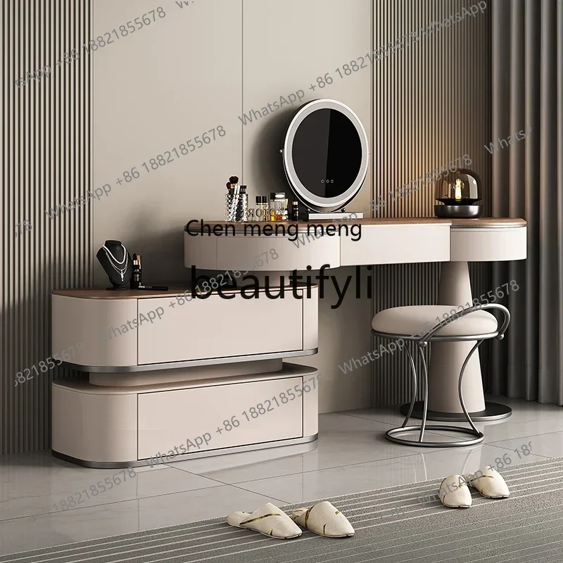 D178  Italian minimalist dresser, chest and cabinet integrated with medieval style, high-end light luxury solid wood makeup tabl