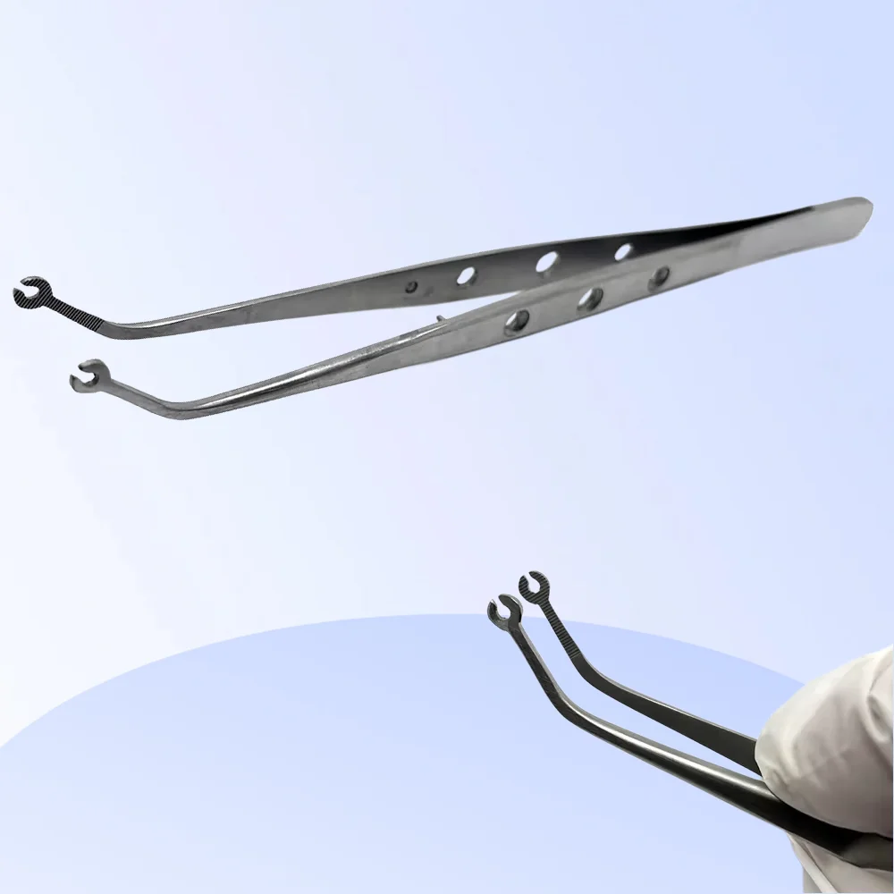 

Dental Stainless Steel Surgical Operation Stitching Tweezer Serrated Tip Holder Suture Forcep Autoclavable Dentistry Tools