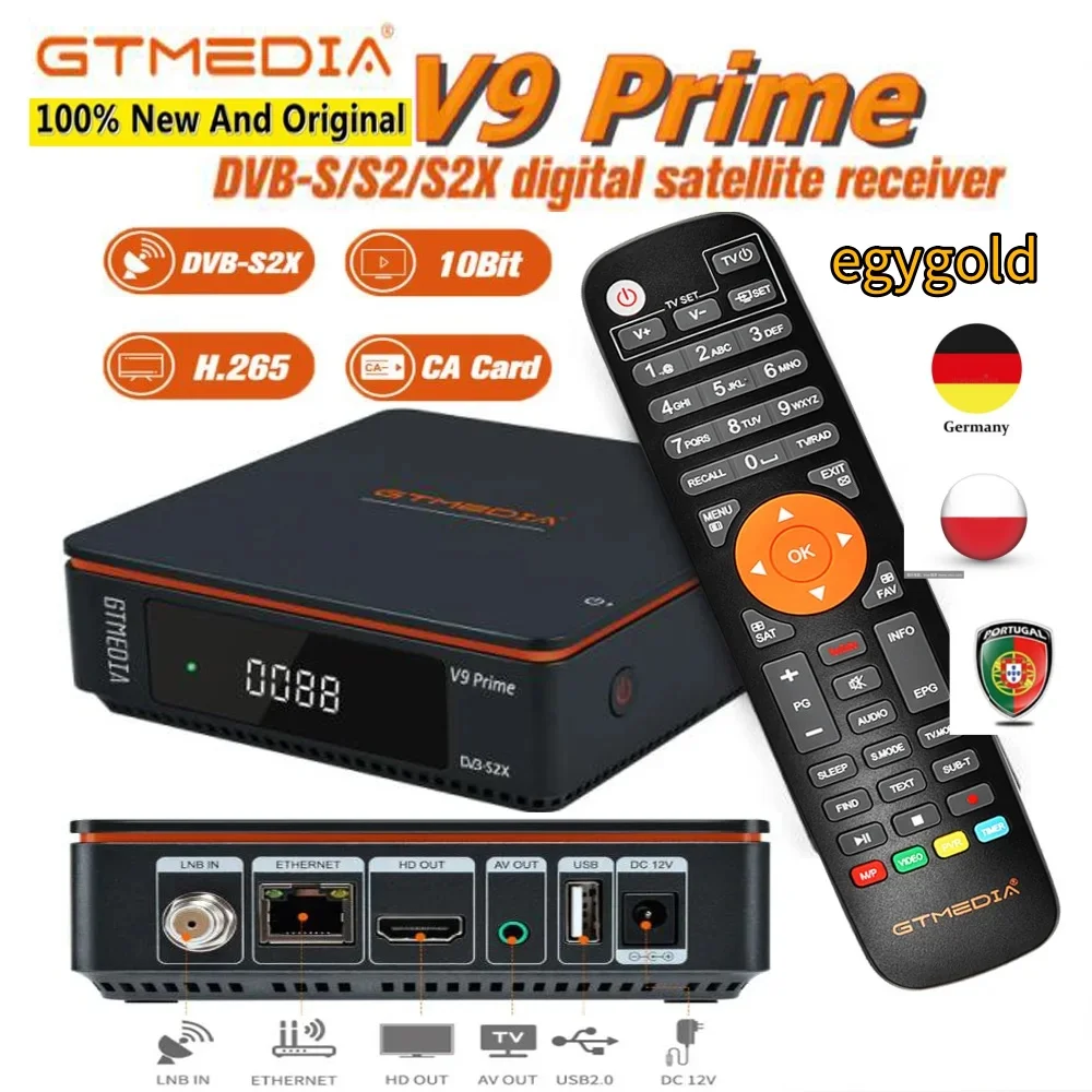 Gtmedia V9 Prime Full Hd Satellite Receiver Dvb-S2 Tv Decoder+Usb Wifi Upgrade Byv7S2X V7S Hd Clines Tv Receiver Sat Tv Box