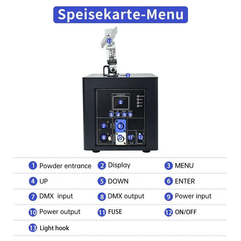 800W Inverted Hanging Upside Down Cool Fire Works Cold Spark Fountain Machine For Wedding Stage