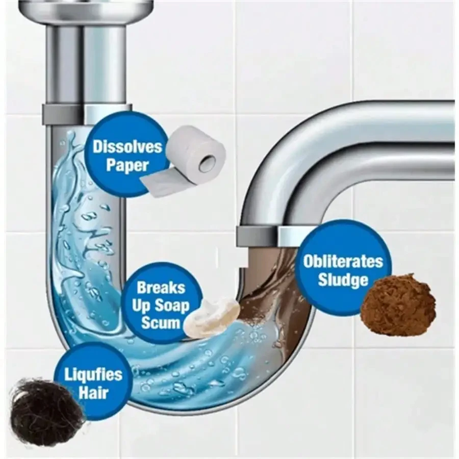 Home Use Pipe Dredge Powder Powerful Clog Remover And Odor Cleaner For Sink Drain English Version Cross Border