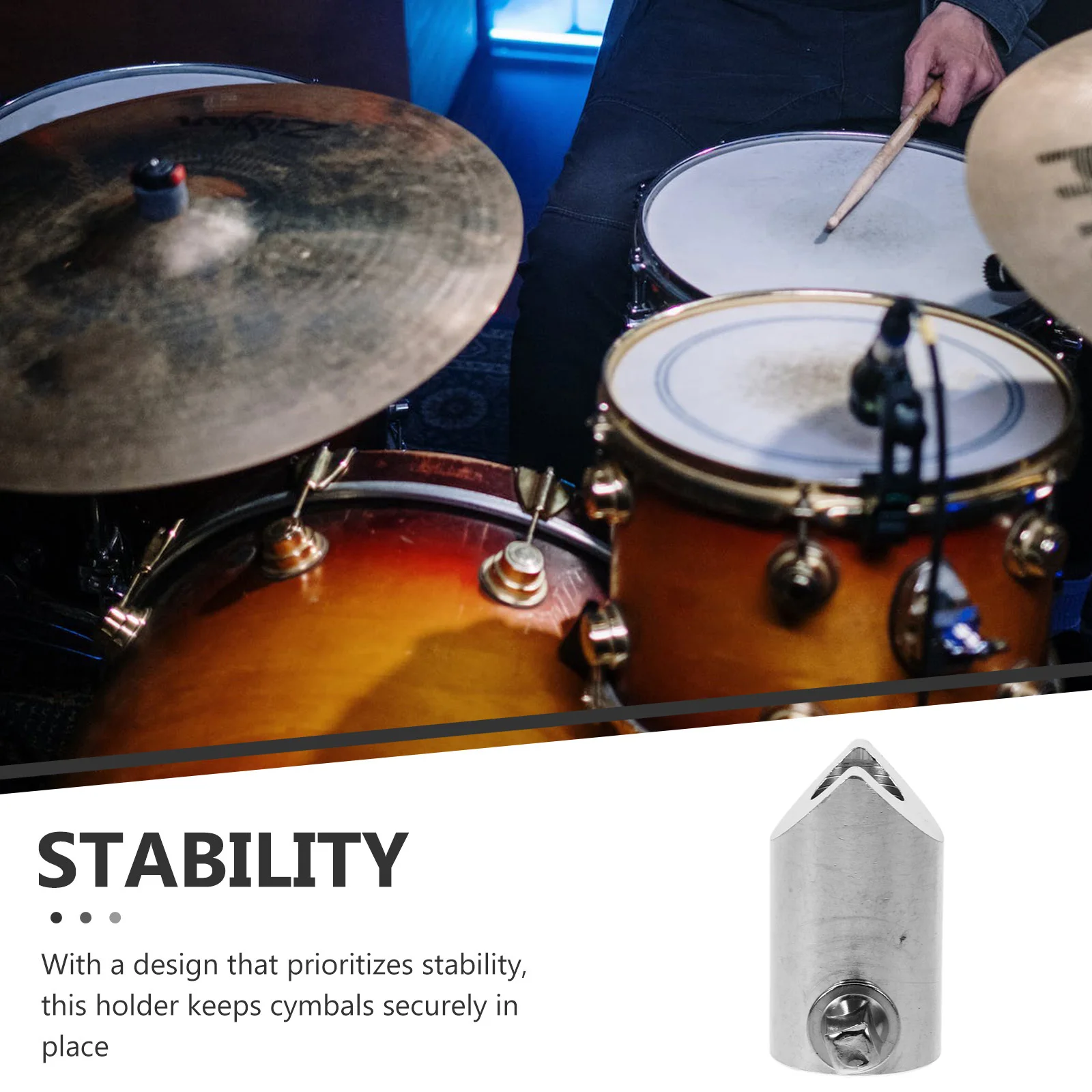 

Heavy Duty Cymbal Bracket for Electronic Drums Zinc Alloy Build Adjustable Angle Height Solid Drum Set Mount for Musicians