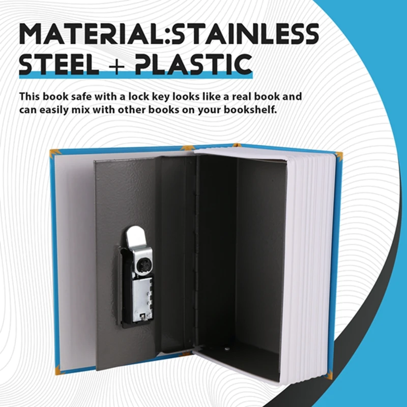 Dictionary Book Safe Storage Box,  Safe With 3 Digital Combination Lock, Anti-Theft Safe Secret Box