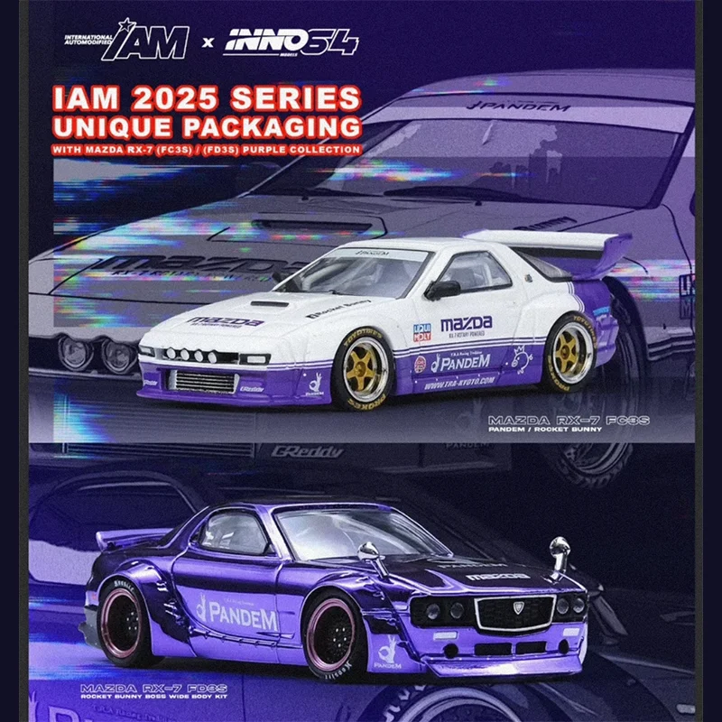 New In Stock Poprace Inno 1:64 Mazda Rx-7 Pandem S13 Iam Limited Edition Simulation Alloy Miniature Models Customized Toys Gifts