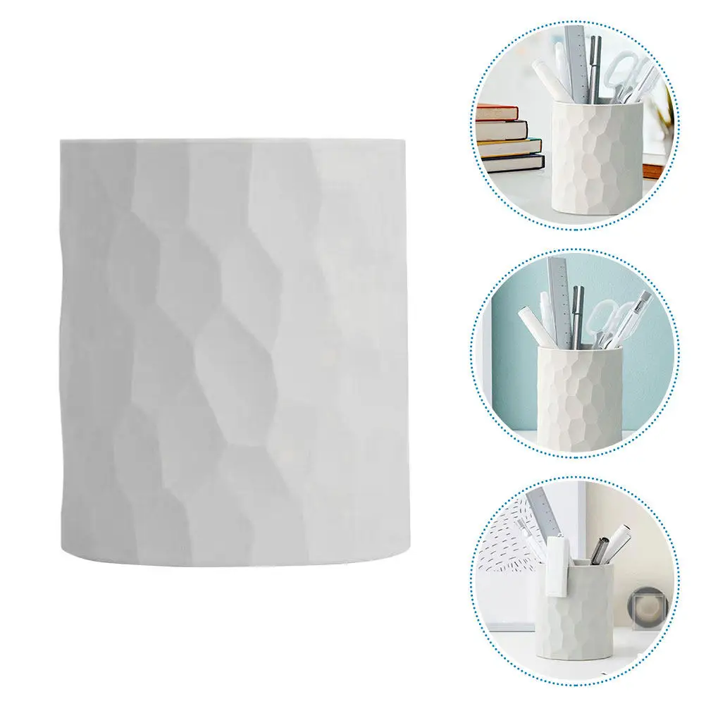 Silicone Pen Holder White Large Capacity Non Deformable Smooth Surface Easy Clean Multifunctional Pen Organizer