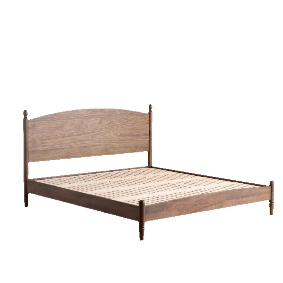 

Vintage North American black walnut French 1.5 meters single bed American simple 1.8 meters double