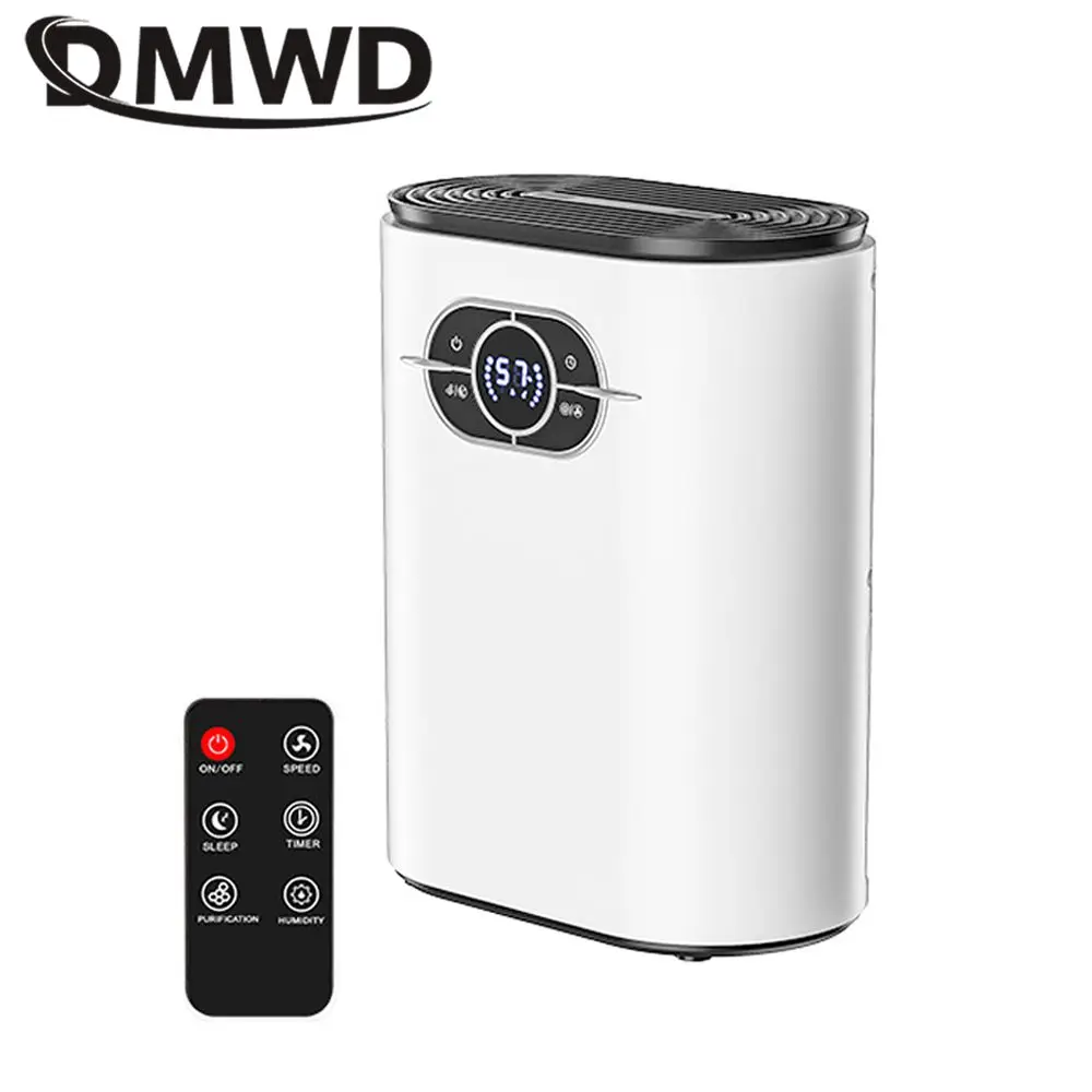 DMWD Portable Dehumidifier Electric Air Dryer Moisture Absorb Dehumidifier Anion Purification For Wardrobe Bookcase 100-240V