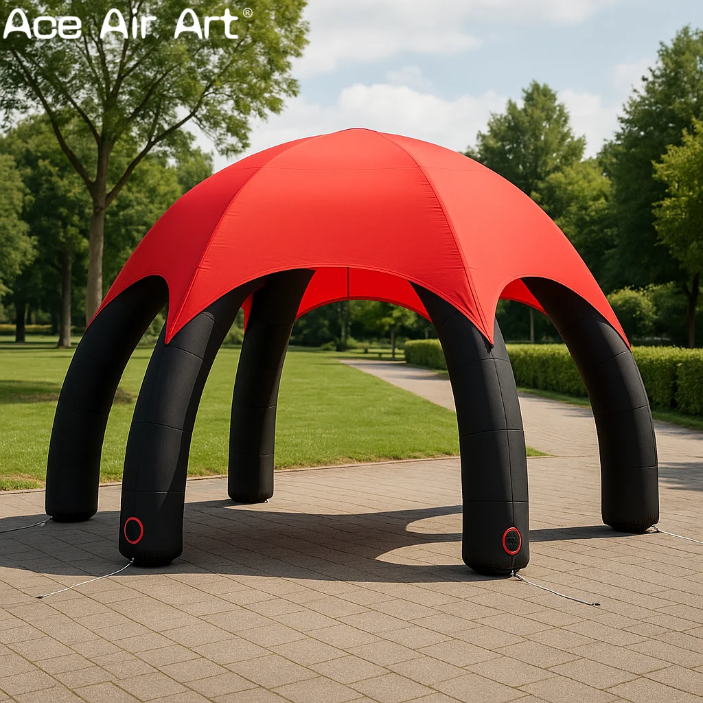 6m LED opblaasbare spintentkoepel voor feesten, muziekfestivals en buitenevenementen Aangepaste festivaltent opblaasbaar