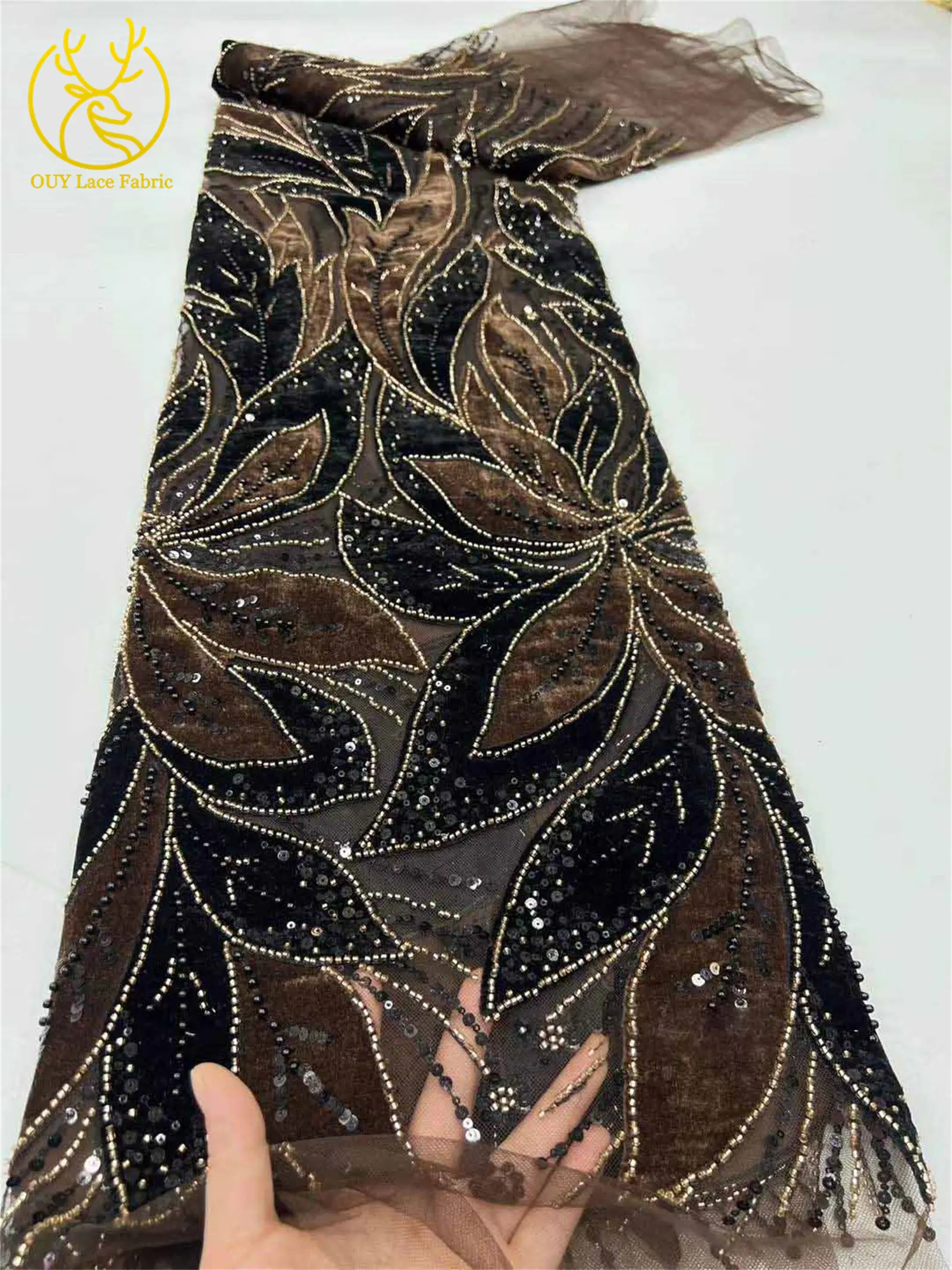 قماش دانتيل مخملي ترتر فرنسي فاخر 2025 جودة عالية نيجيري أفريقي مطرز أقمشة الدانتيل فساتين حفلات الزفاف النسائية