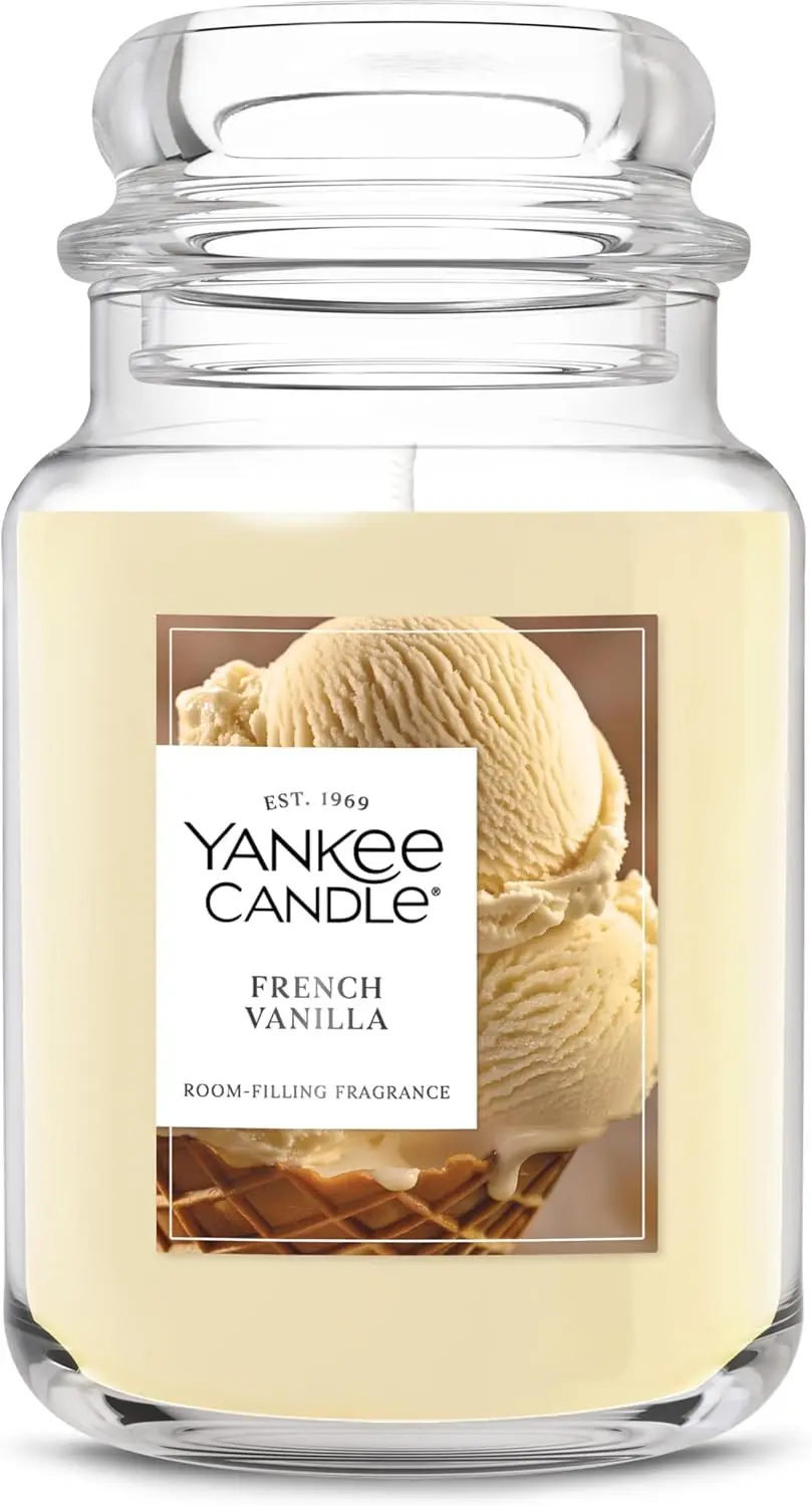 

French Vanilla Scented Candle, 22oz Large Jar with 150-Hour Burn Time, Perfect Gift for Holidays