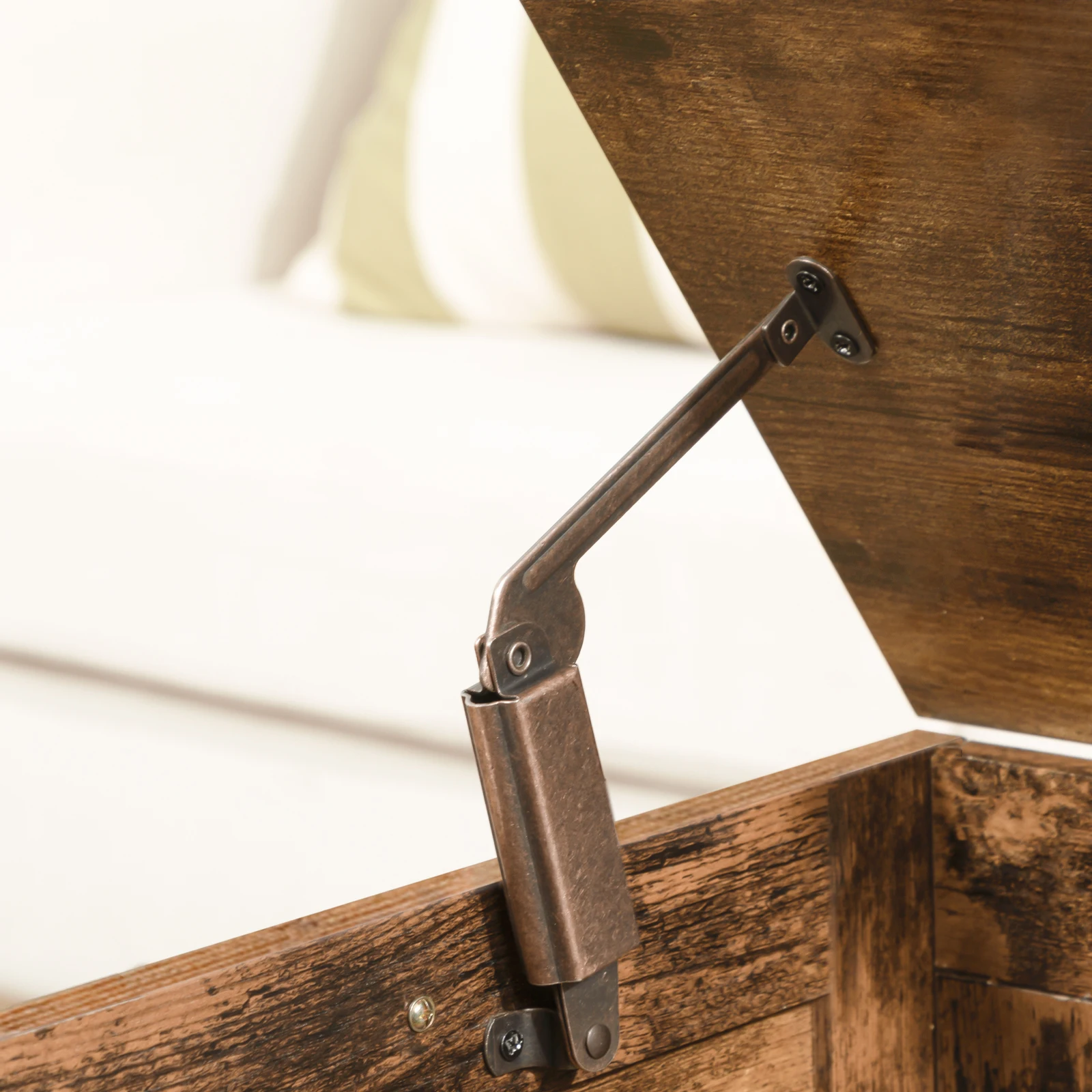 HOOBRO Storage Chest Toy Box con coperchio Retro Bench Organizer con cerniera di sicurezza robusto e stabile corridoio camera da letto soggiorno