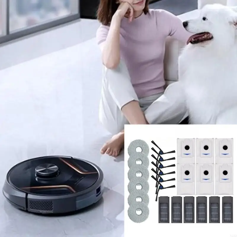 Vakuumreiniger Mop -Pads Seitenbürsten Kunststoffmaterial Staubsauger Filter N58D