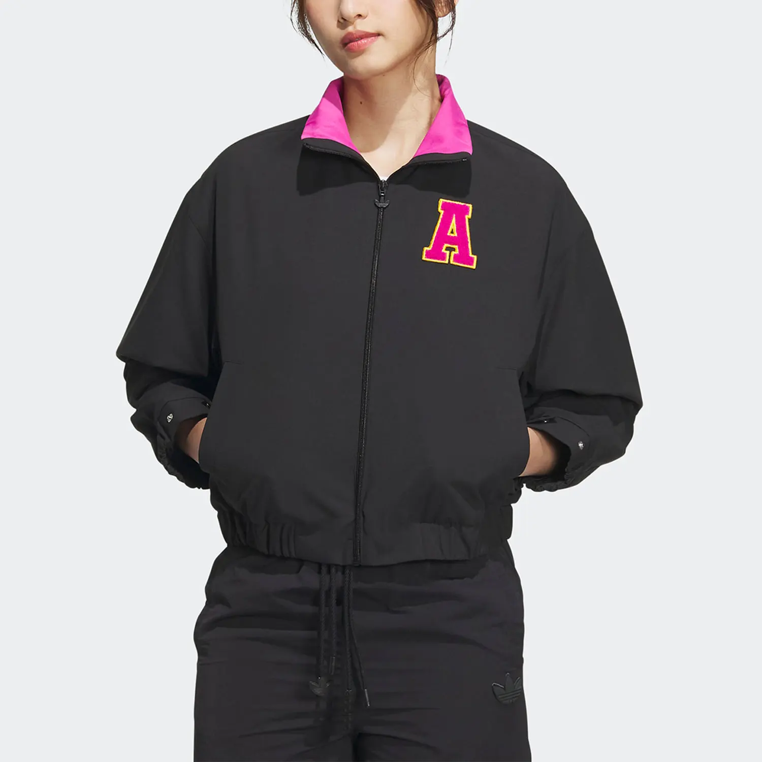 

Adidas подлинная модная женская свободная куртка с тремя полосками IL6500