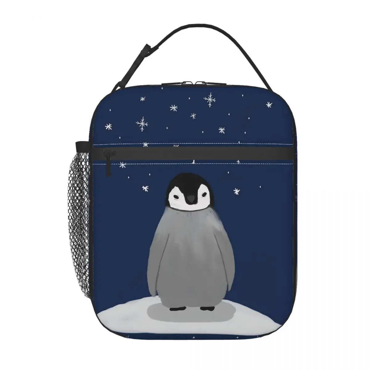 Happy Little Penguin Insulated Lunch Bag for Women Children Portable Food Boxes Thermal Lunch Box Tote