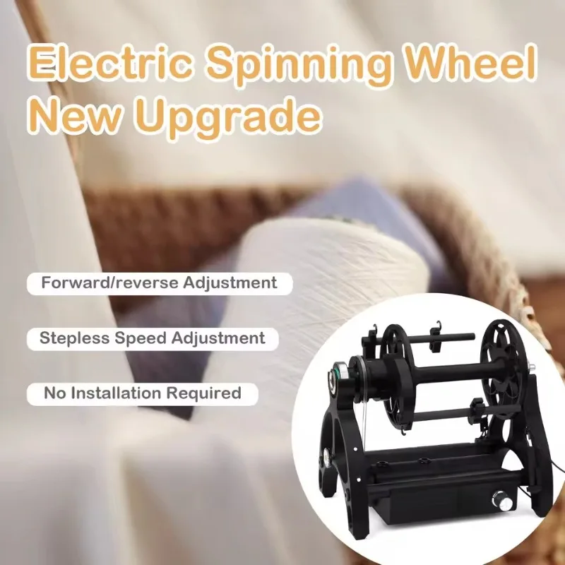 Creative Electric Spinning Wheel, 12V Adjustable Speed for Smooth Wool & Fiber Crafting