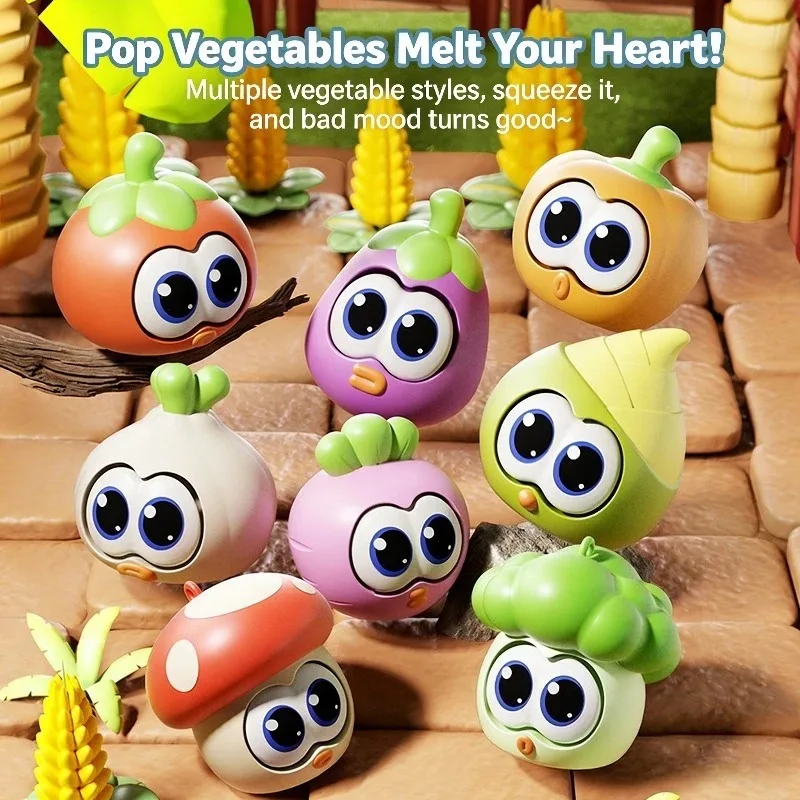Baby Sooth Vegetable Toy Creative Pinch Toy Cute Vegetables Early Education Cognition Parent Child Interaction Exercise Fingers