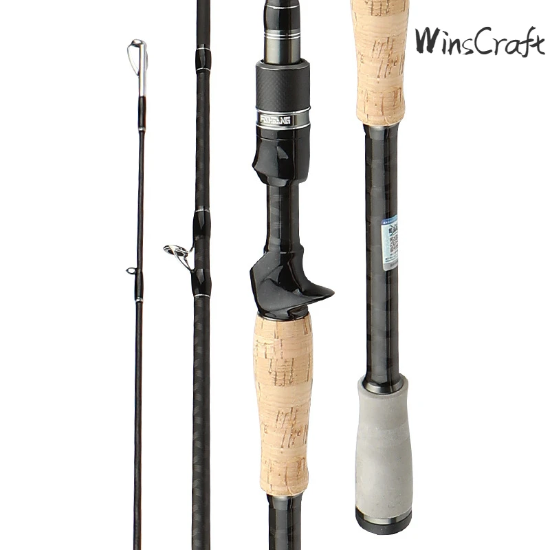 WinsCraft Ultralight Spinning Fishing Rod, 2 Section, 30T High Carbon, FarCasting Lure Pole, XF Action, 2.1m2.4m