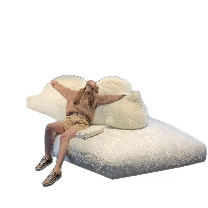 Minimalist two-way special-shaped, Nordic large flat-layer model fabric big bear polar bear double-sided sofa