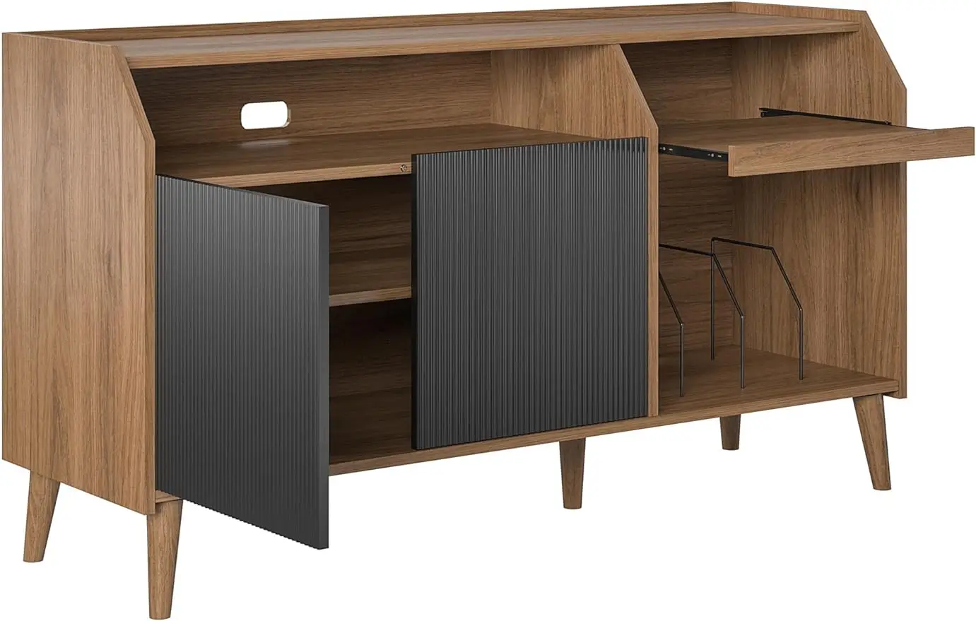 

Novogratz Magnolia TV Console/Record Station, Walnut/Black