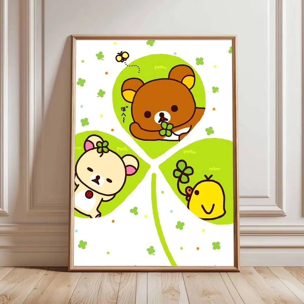 Anime Rilakkuma Anime-Poster, wasserfester Wandaufkleber für Bar, Wohnzimmer, Vintage-Raumdekoration, Druck, Geschenk – Detail 7