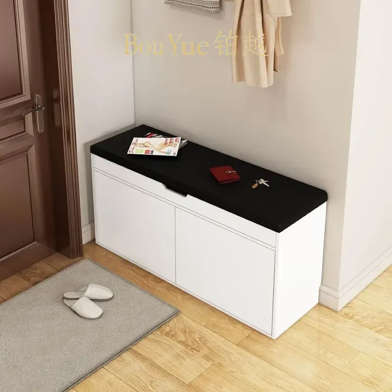 Flip Over Door Shoe Changing Stool Integrated Cabinet Rack Simple Entryway Bench for Home Storage Seating Furniture
