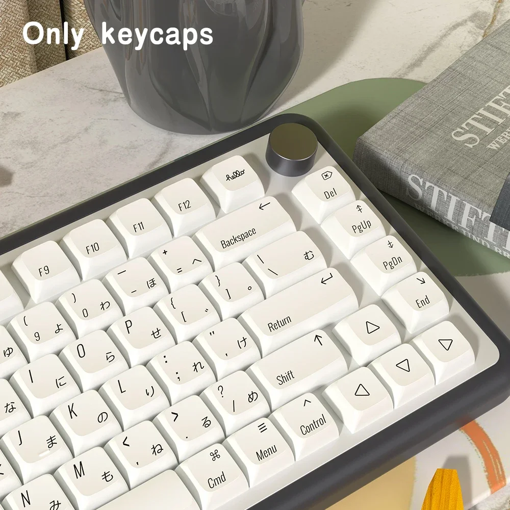 Imagem -01 - Teclado Mecânico Keycaps Perfil Xda Pbt Keycaps Espanhol Francês Alemão Português Reino Unido Eua Iso Minimalista Tema Branco Perfil Mac